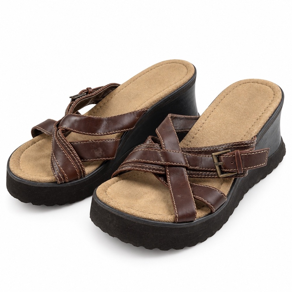 Lower East Side Vintage Y2K Chunky Platform Wedge Sandals Women's Size 6-6.5
